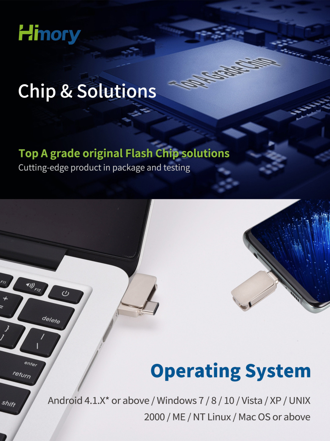 2 In 1 Metal Flashdisk Otg Type C 128gb 256gb 512gb