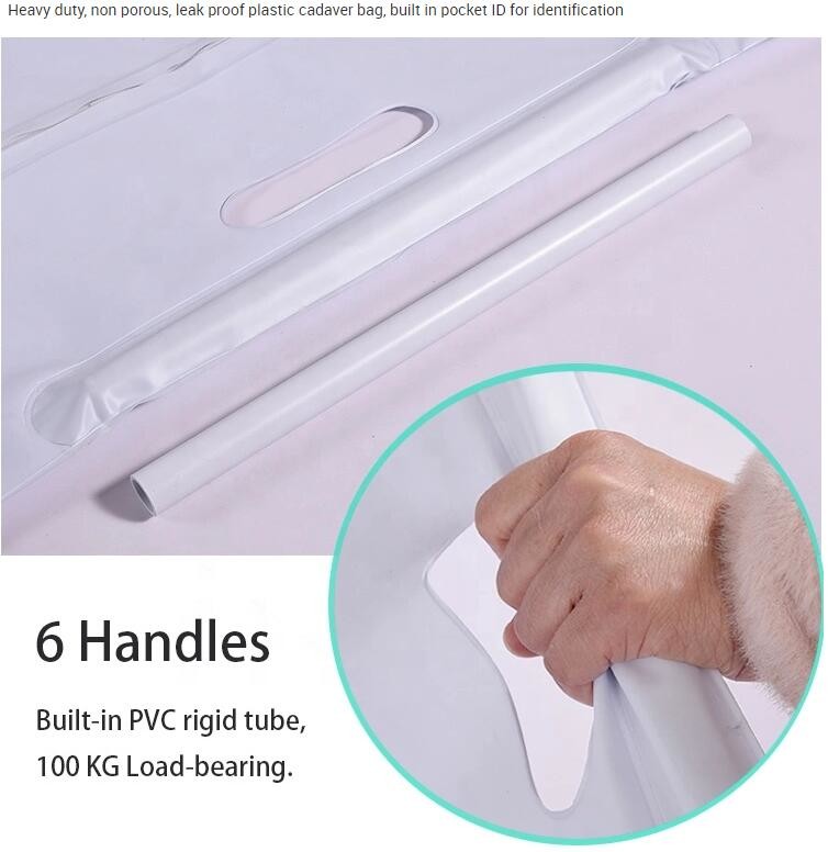 Heavy Duty Medical Funeral Biodegradable PVC Corpse Dead Body Bag For Cadaver, Virus Infected Patient Black Body Mortuar