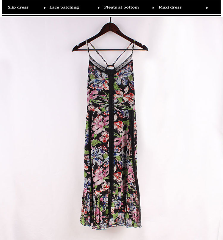 Midi Length Recycled Polyester Floral Slip Dress
