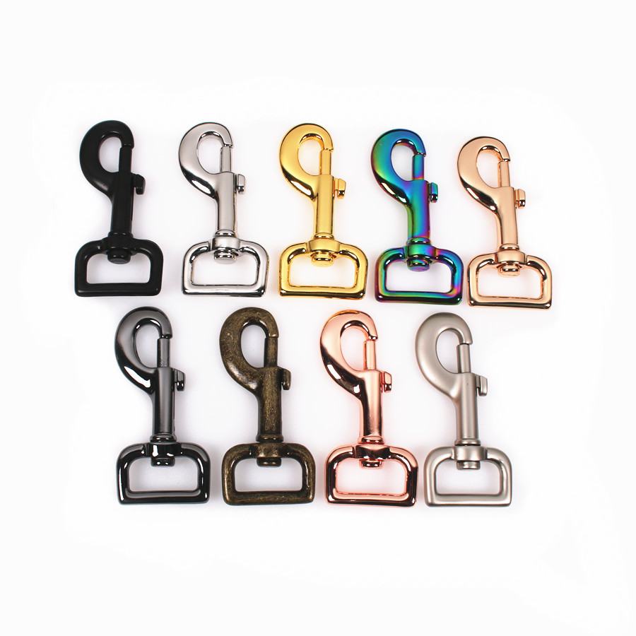 15mm/20mm/25mm Zinc Alloy Swivel Clasp Snap Hooks Metal Dog Leash Rotating Carabiner Hook
