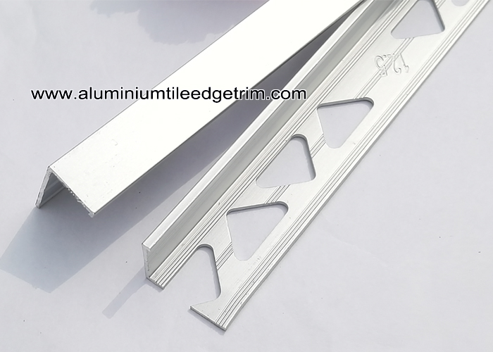 L angle tile trim matt silver