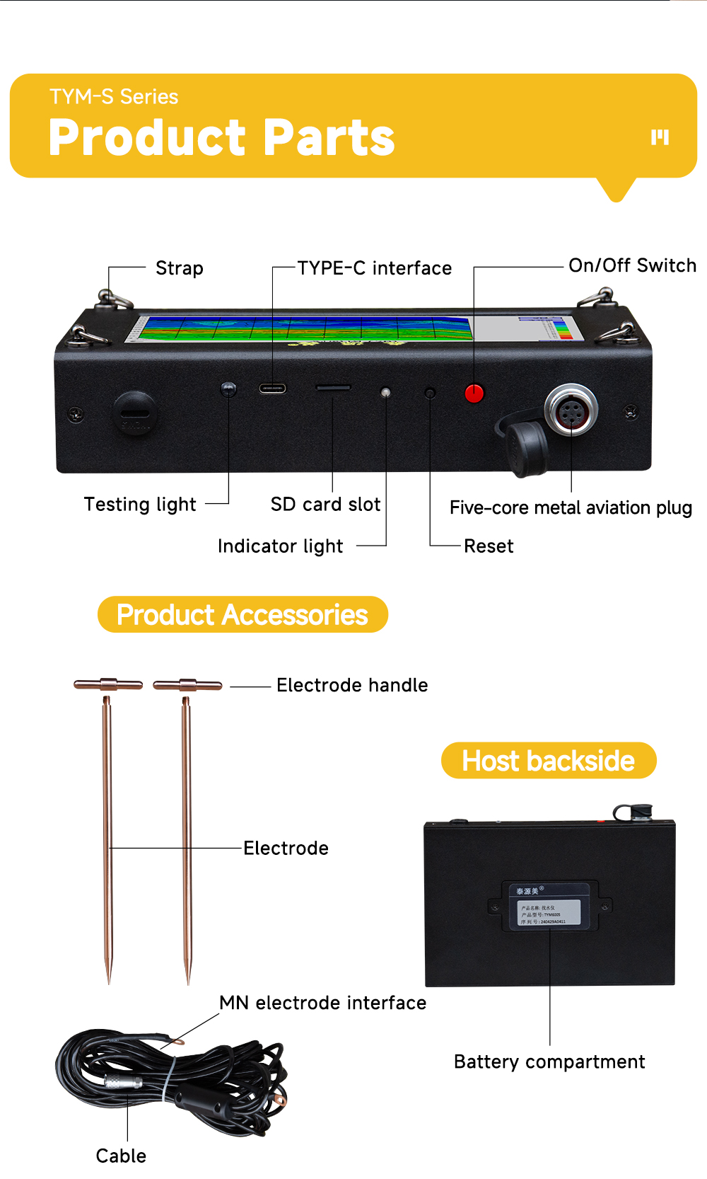 TYM S Series Underground Water Detector Auto Graphing Resistivity Geophysical Survey Equipment