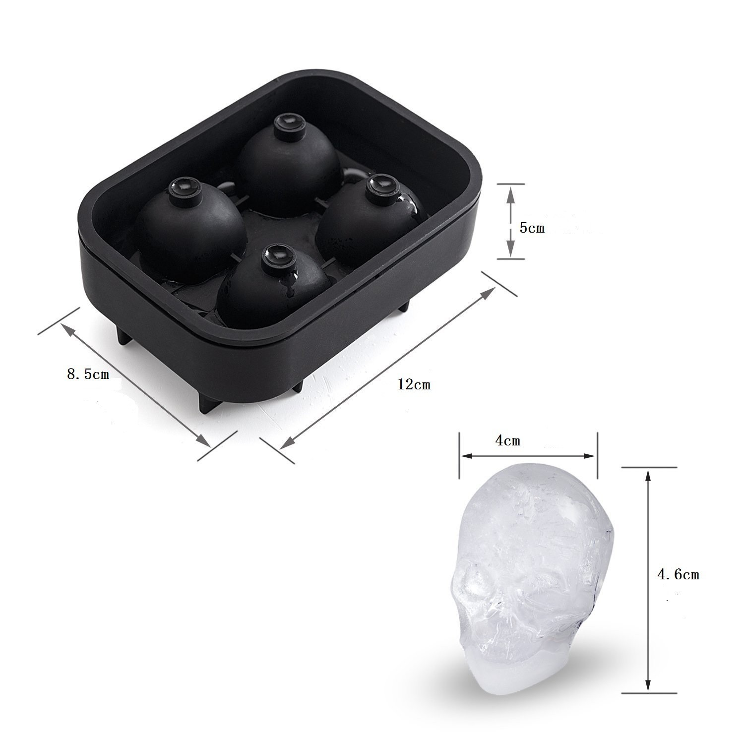 Flexible 3D Skull Silicone Ice Cube Mould For Beer