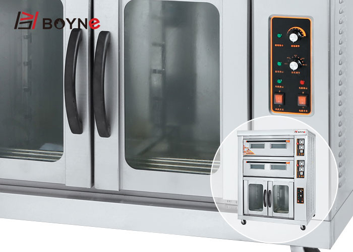 Commercial Bakery Kitchen Equipment One Layer Two Trays Gas Oven With Proofer
