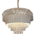 Tricolor Triangular Modern Crystal Chandelier Gold Finish Multiple Processes