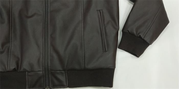 Men'S Cotton Padded Jacket Winter Faux Leather Pu Motorcycle