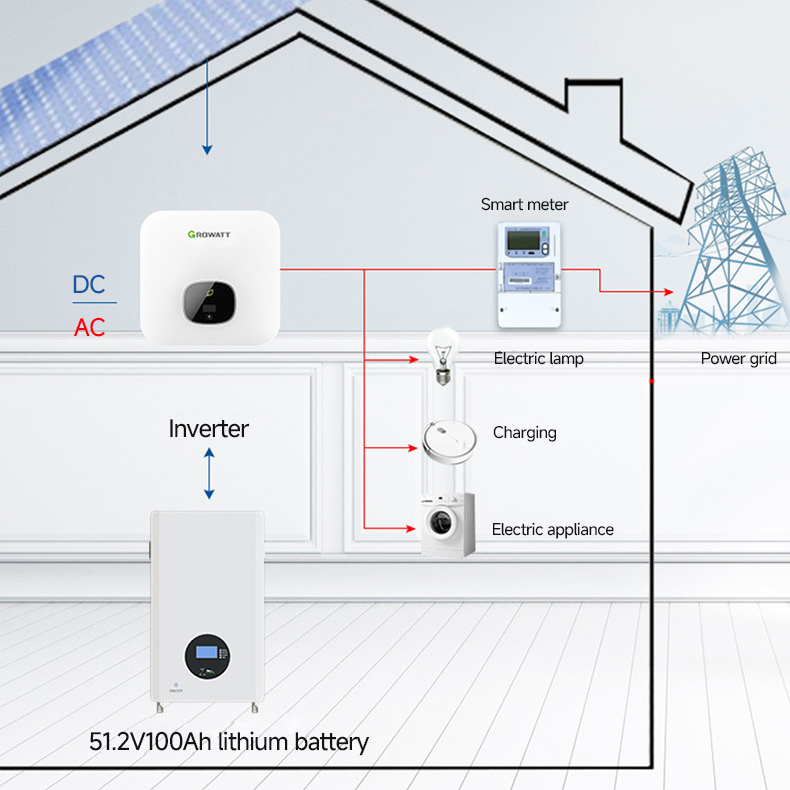 48V 100Ah 200Ah LiFePO4 Solar Battery for Household Energy Storage in Array Mode 16S1P