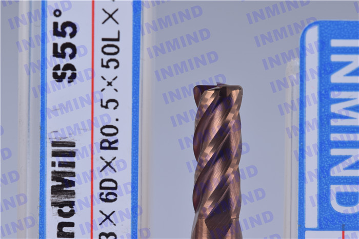 HR55 6mm / 8mm / 10mm Corner Rounding End Mill 4 Flute With Carbide Material