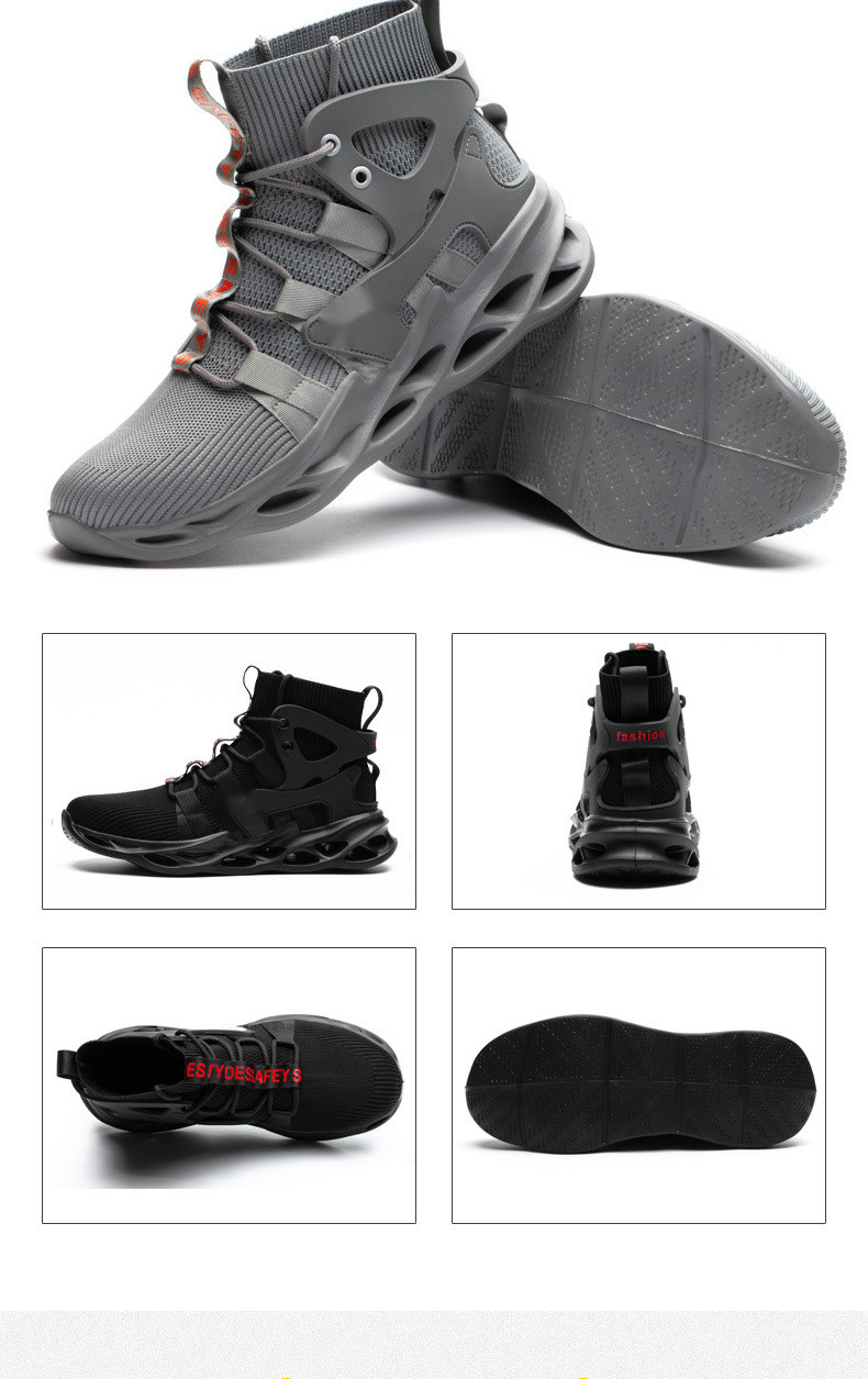 Labor Protection Shoes Men'S Anti-Smash Anti-Puncture Breathable Safety Shoes Mountaineering Wear-Resistant Steel