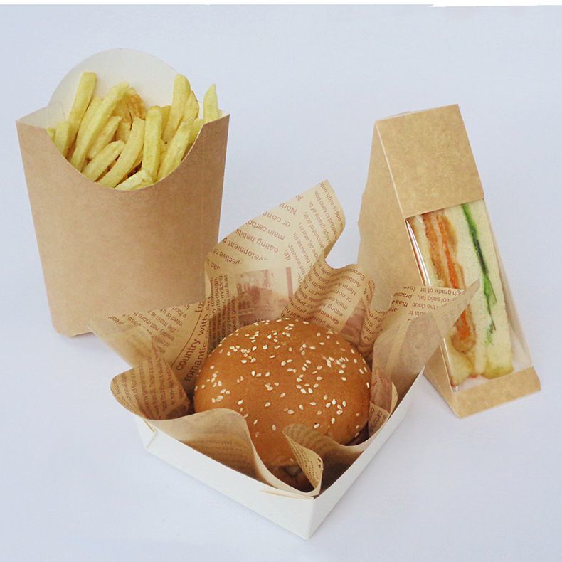 Recyclable Eco-Friendly Custom Logo Printing Food Grade Convenient Portable Triangular Cardboard Sanwich Box