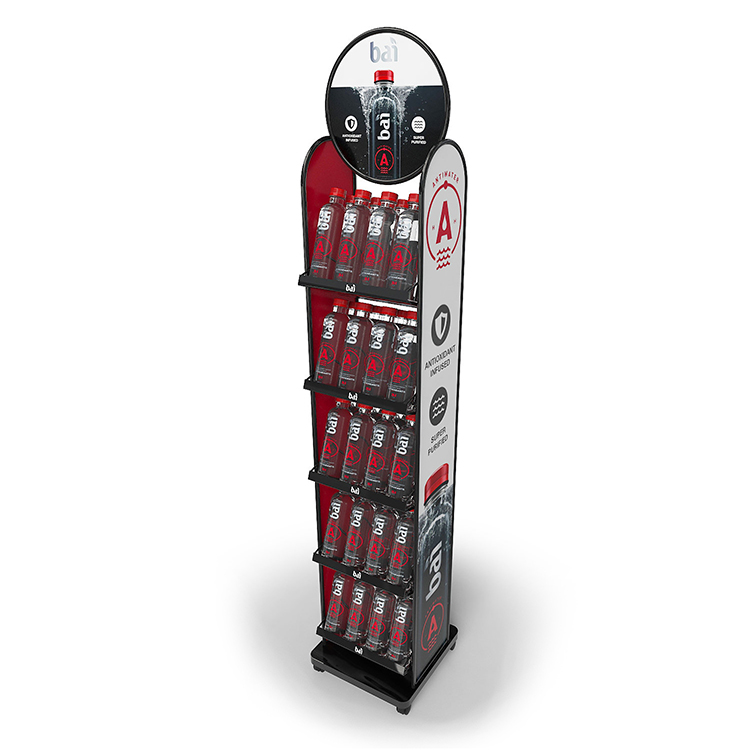 Hot Selling Supermarket Double-side Wine Bottle Display Rack Floor Wine Display Stand With Custom Logo