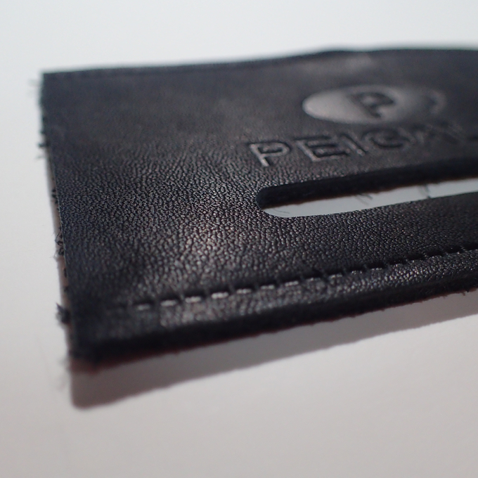 Black Label Logo Embossed Leather Patches For Jeans / Clothes