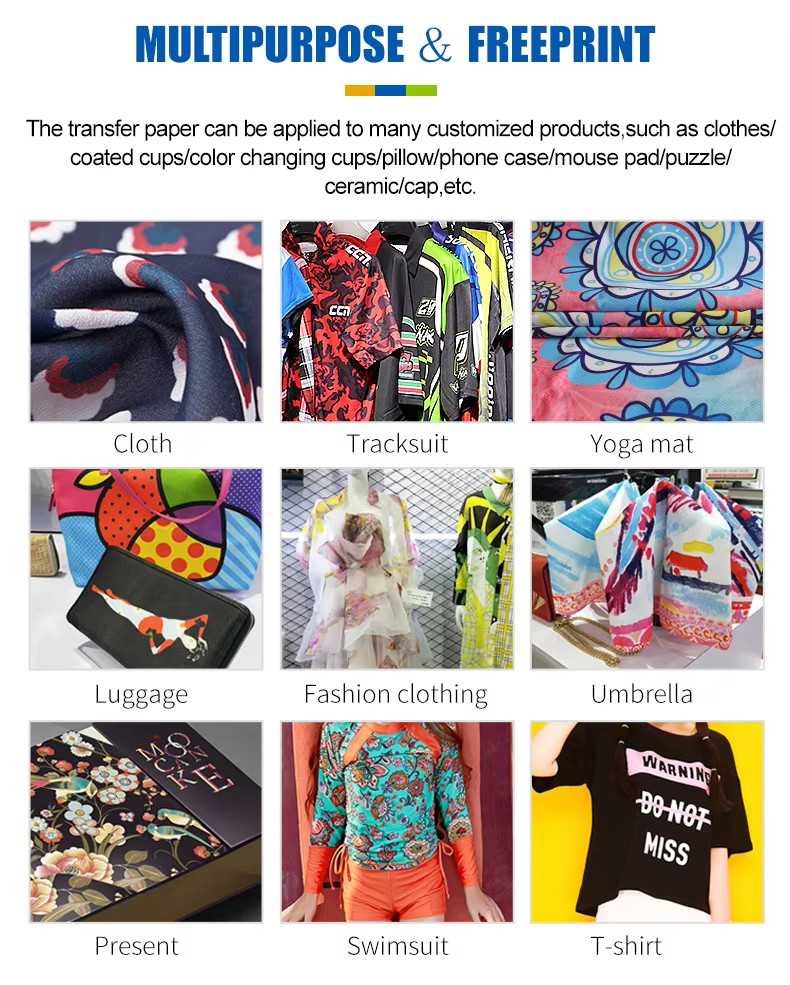 71 Inch Sublimation Printing Material Paper For Stretchable Fabric 100GSM