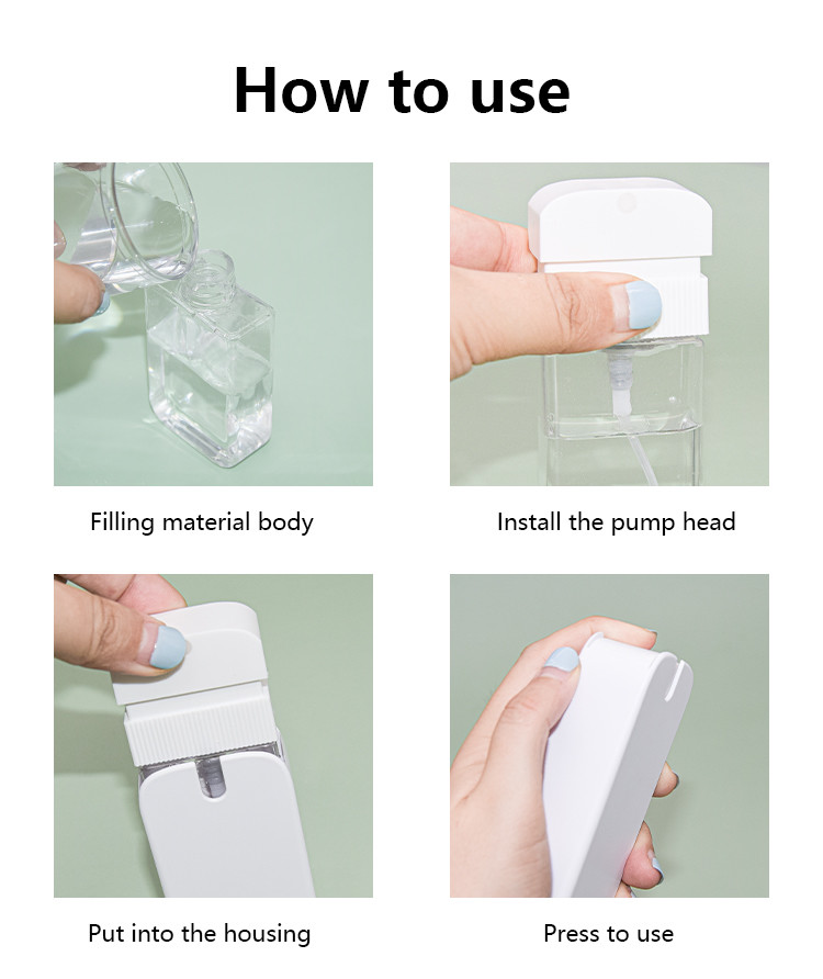 ABS Portable Square Card Cosmetic Spray Bottle For Perfume 35ml