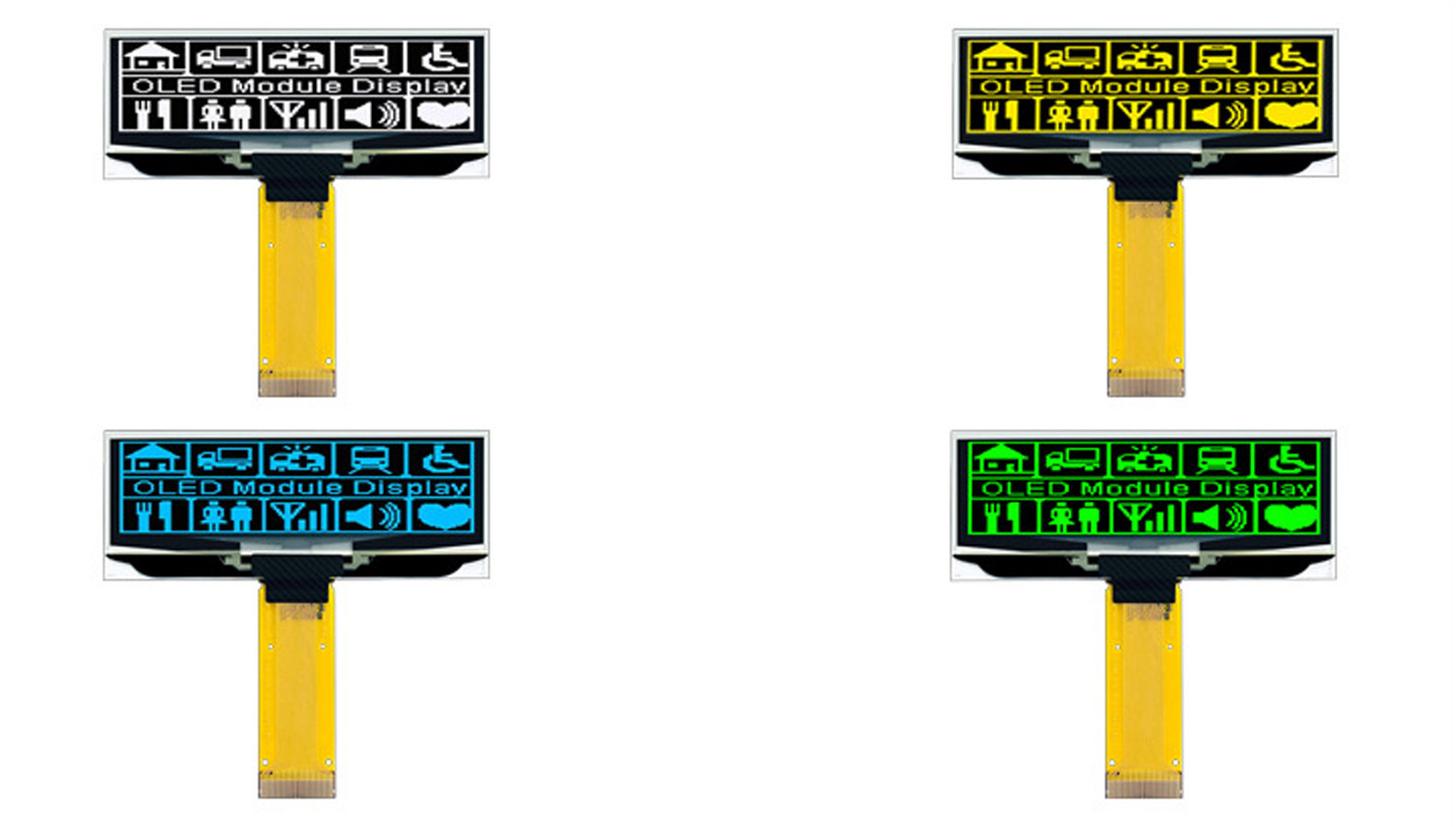 2.23 Inch PMOLED Display Module, 128*32 Resolution, 24 PINS 3/4 SPI,I2C Interface