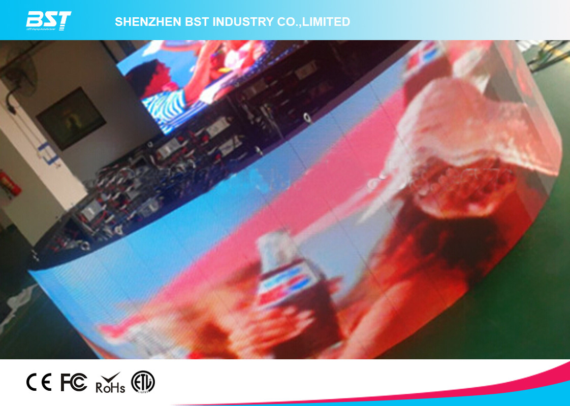 IP65 High Brightness SMD 3 in 1 Outdoor curved video LED Display screen 8mm pixel pitch