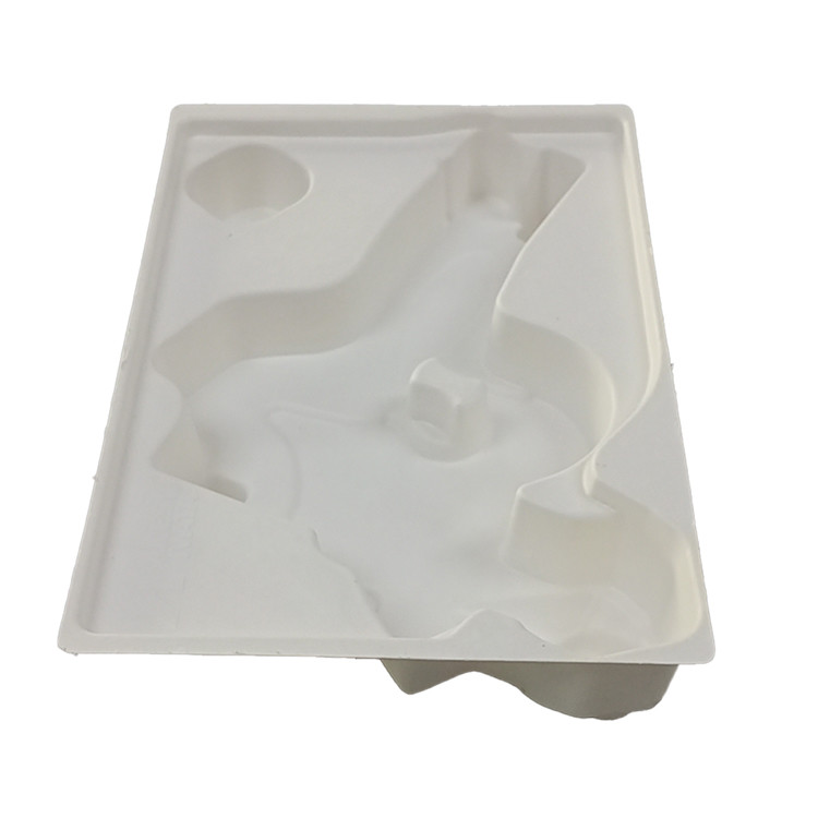 White Compostable Wet Press Pulp Tray White Pulp Packaging For Toy Gun