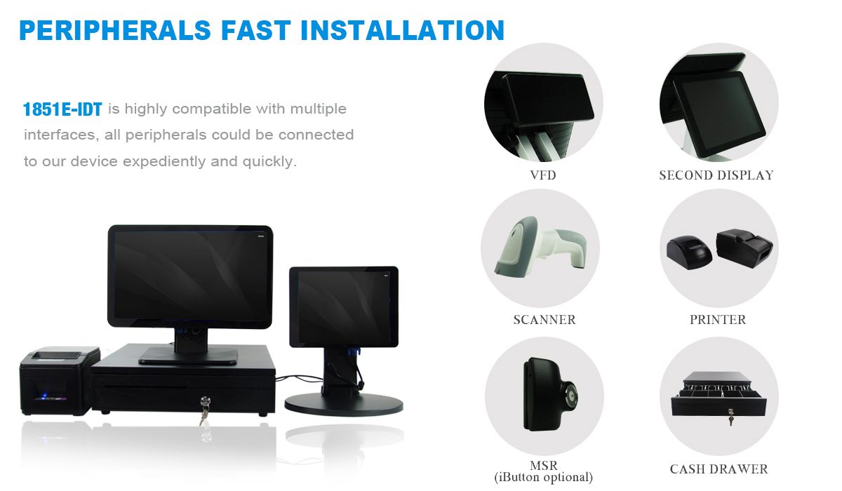 manufacture 18.5 Inch Windows 10/7/8 Touch Screen All In One POS PC for retail