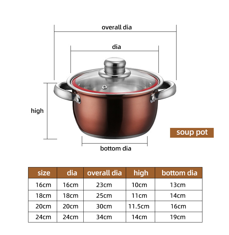 Factory Wholesale Kitchen Pot Sets Cooking Pots And Pans Stainless Steel Sets Cookware Sets With Glass Lid
