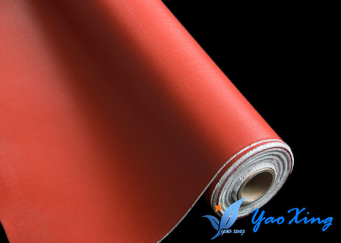 Red Silicone Coated Fiberglass Fabric For Fire Curtain And Flexible Joint