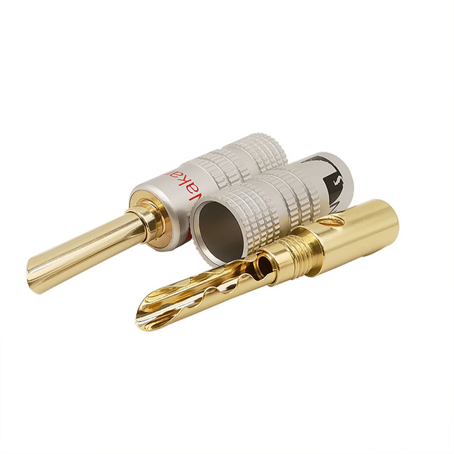 Practical Copper Nakamichi Speaker Plugs , Male Nakamichi Banana Connectors