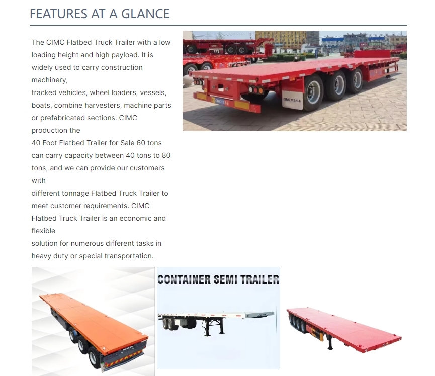 Heavy-Duty Multi Axles Flatbed Semi Trailer For Stable And Efficient Transportation Of Oversized Loads