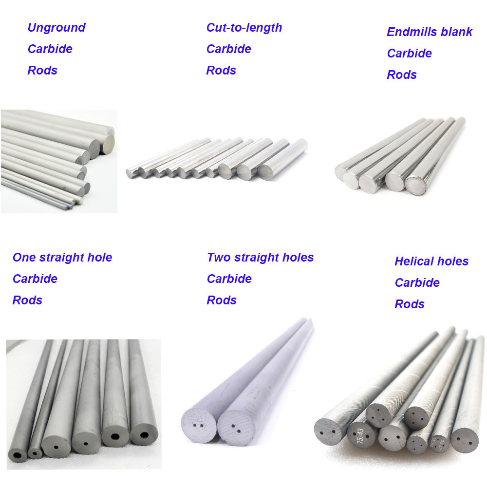 Wolfram Solid Carbide Rod Blank High Hardness HRA 92.5 With Coolant Holes