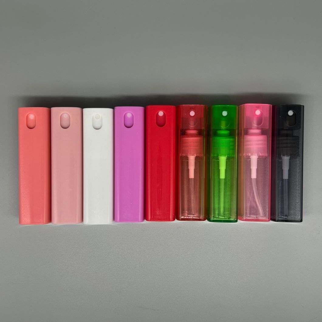 10ml Sprayer Pump Square Shape All Plastic Perfume Pen Cosmetic Bottle
