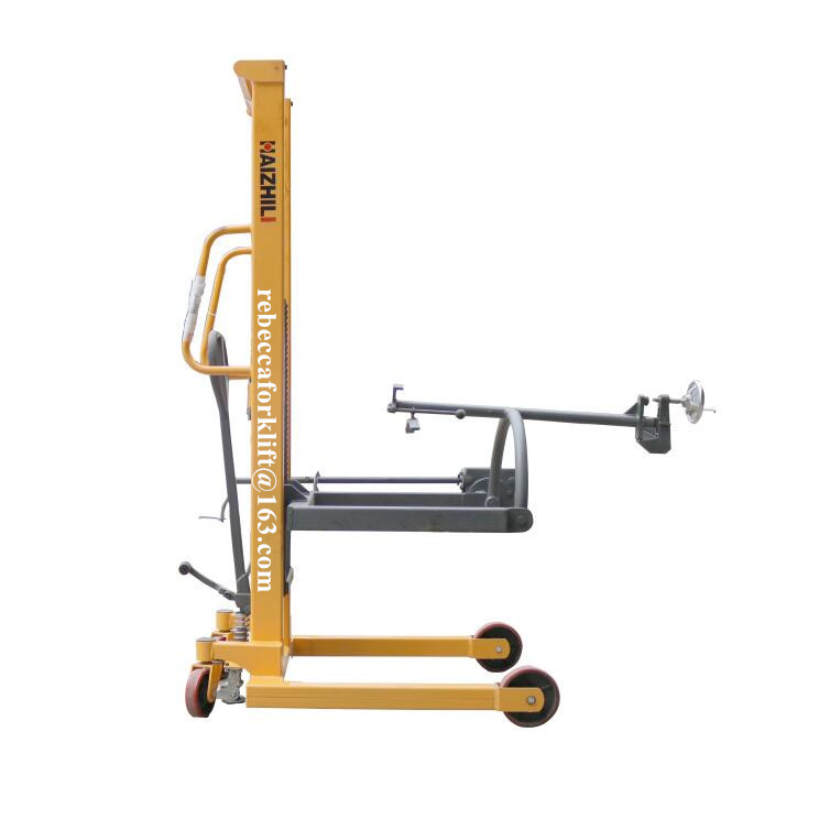 350kg Drum Lifter Trolley Hand Operated Type , Rotatable Hydraulic Drum Stacker