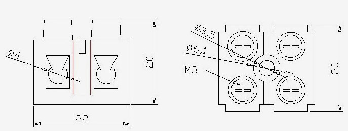 Fixed Electrical Terminal Block / Orange Base Dual Row Connector Seat