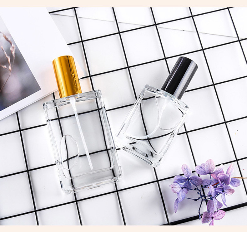 Luxury Design Glass 10ml Perfume Spray Bottle Refillable Pump Square Empty