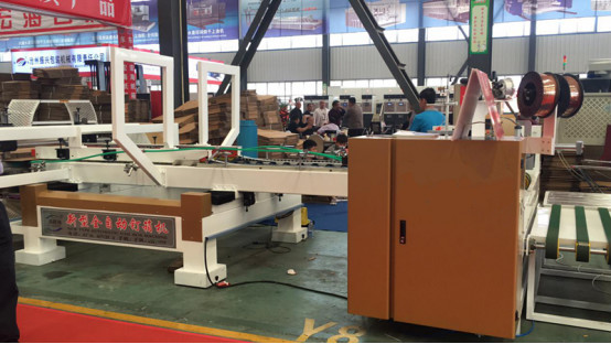 QHAS1425 Fully Automatic Corrugated Carton Box Stitching Machine 45 Pieces /Min Speed