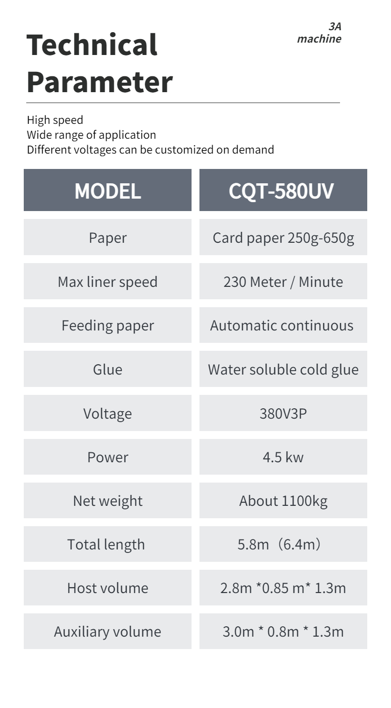 Automatic Continuous Feeding Paper CQT580-UV Folder Gluer Machine for Paper Box Folding