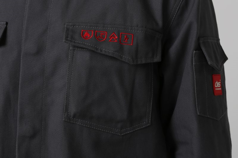 350gsm Fr Rated Winter Coats , EN11611 Fire Retardant Apparel With Studs