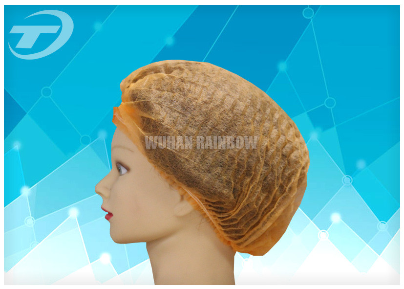 PP Economic NonWoven Disposable Mob Cap / Hair Net Single Or Double Elastic