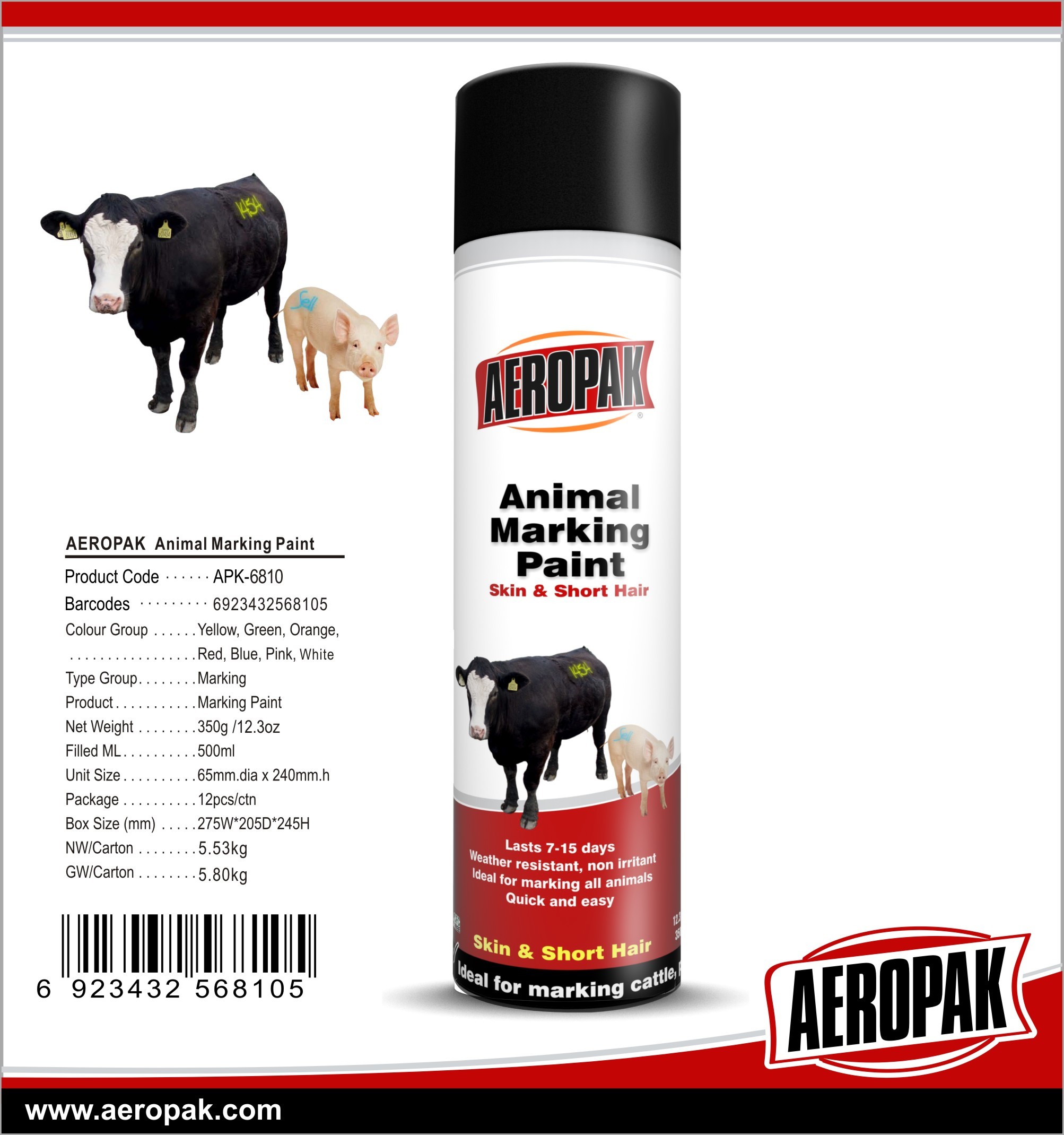 Heat Resistant Animal Marking Paint Waterproof With Green / Violet Ink Colors
