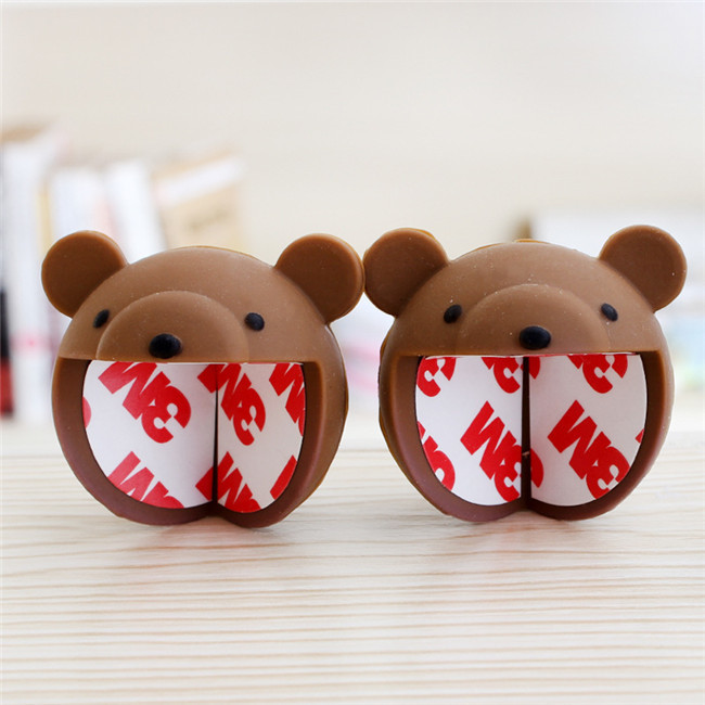 Harmless Brown Bear Table Corner Safety Guards Silicone Material Collision Angle