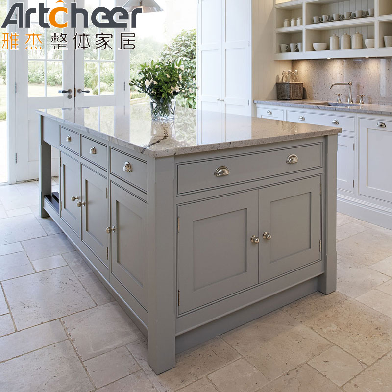 kitchen island base cabinets with Marble Stone and Modern Glass Pendant Light Design