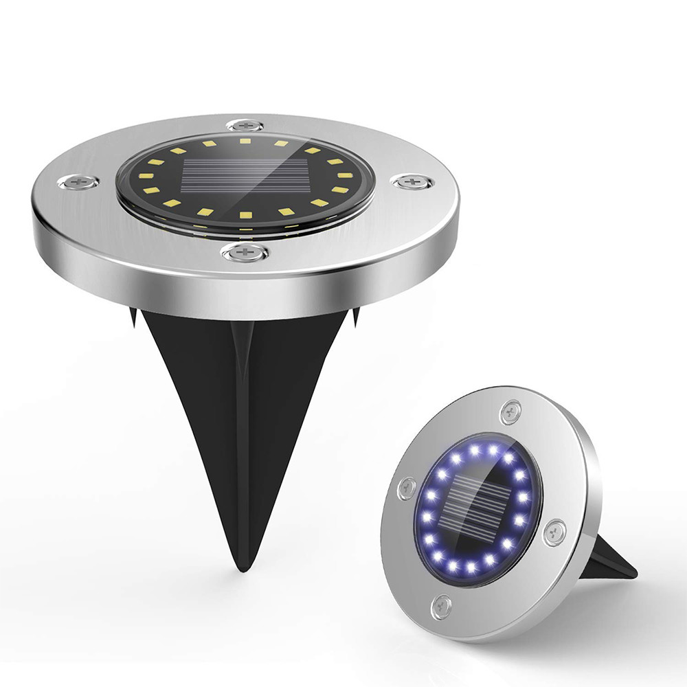 16 LEDs Solar Powered LED Ground Lights , In Ground Pathway Lights Easy Installation