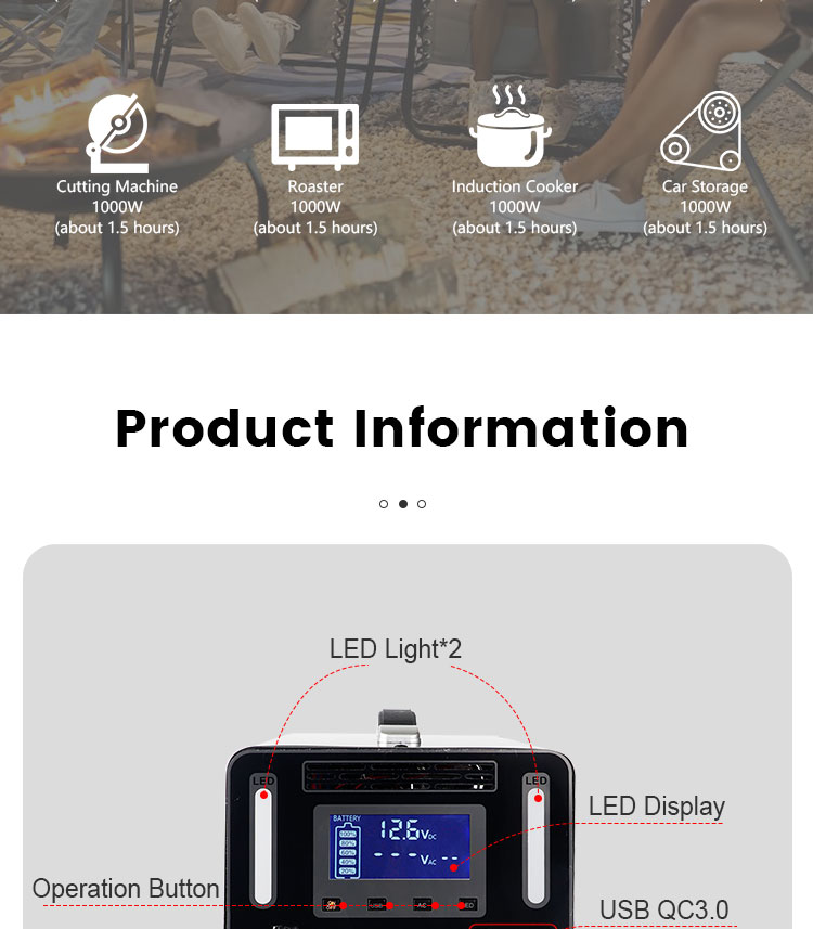 500W Portable Power Station Generator 50ah Solar Power Supply For Outdoor Charging
