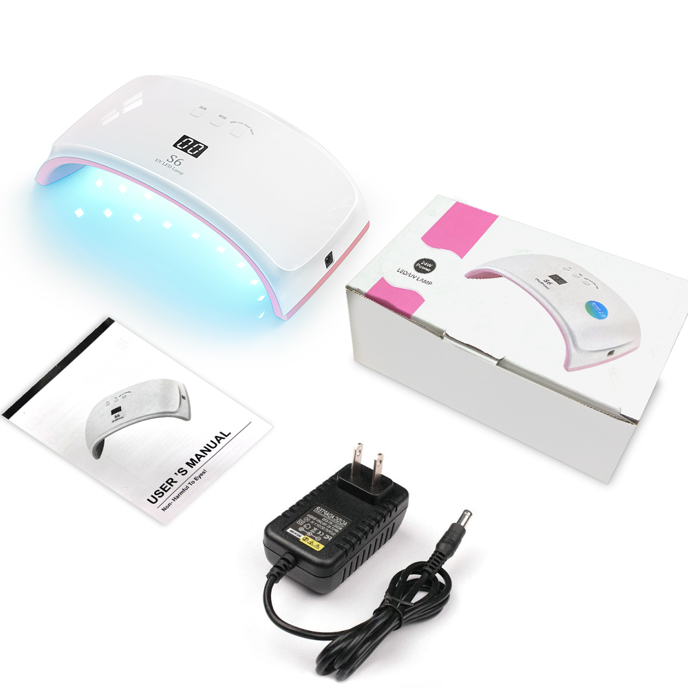 2 In 1 UV LED Nail Dryer 42W Gel Polish Curling Lamp With Multi Timer Display