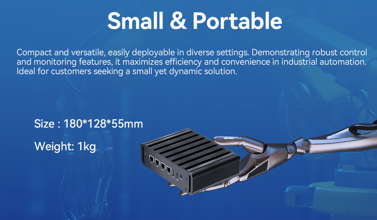 Intel N100 4 LAN Dual COM Industrial Mini Fanless PC With WIFI DDR4 16G RAM Windows Linux