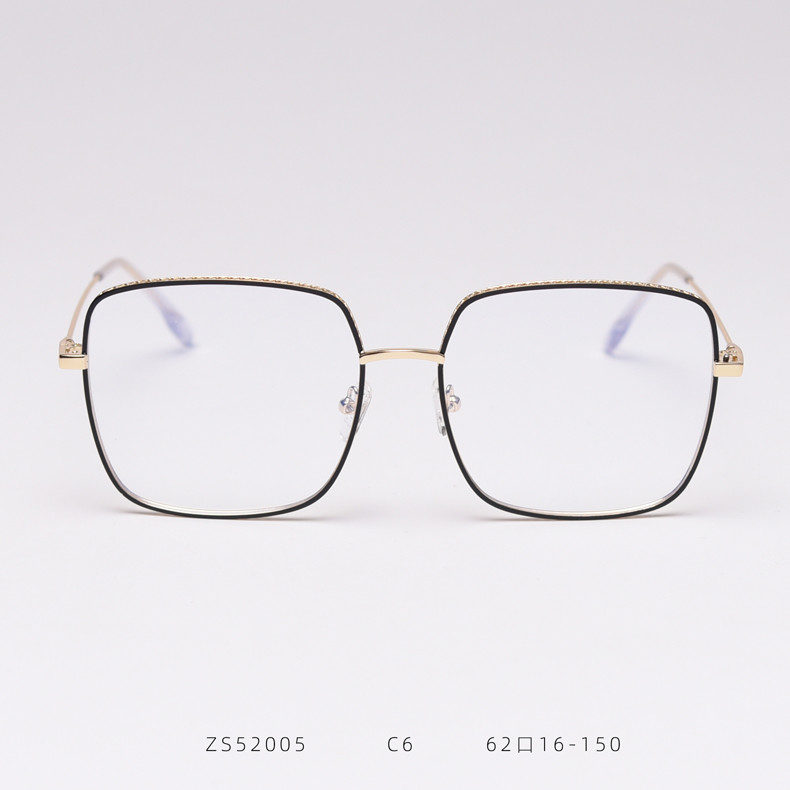 Silver Alloy Square Big Frame Glasses Men Women Unisex Decoration Transparent Frame Glasses