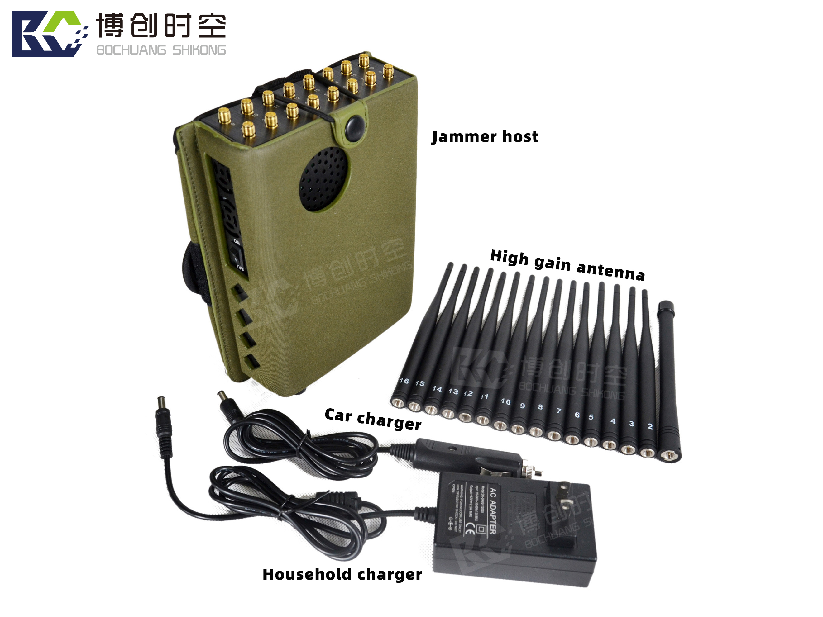 UHF/VHF intercom signal jammer GPS/ Beidou /Galileo Satellite Navigation System WIFI2.4g /5.8G wireless signal jammer