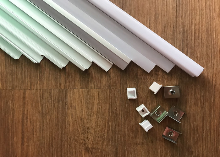 Opal Matte Led Aluminium Extrusion Profiles Indoor Lighting With End Caps Clips