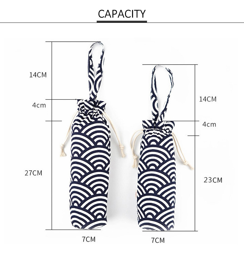 Portable Drawstring Cotton Insulated Bottle Sleeve