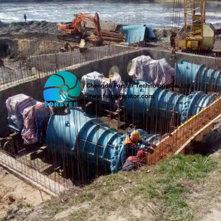 75KW To 165KW Low Head Tubular Water Turbine Micro Hydro Generators For Low Head HPP