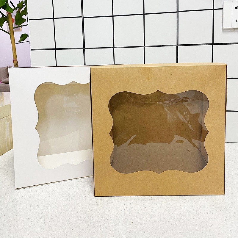 Bakery Cake Take Away Box , Food Packaging Boxes With Clear Viewing Window