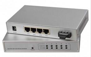 Quality 4 Port Copper Fiber Optic Switch WEB-based managed 10M / 100M for sale