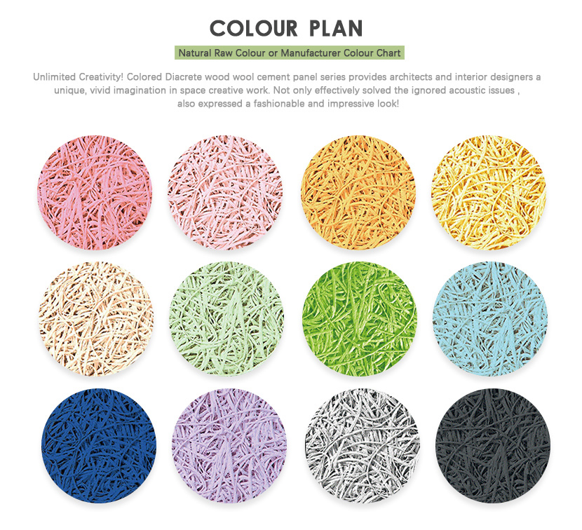 Professional ECO- Friendly KTV Decorate Fiber Cement wood wool wall panels For Building Noiseproof